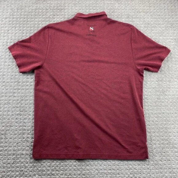Travis Mathew Golf Shirt Men Extra Large XL Red Gray Stang & Company Poly Cotton - Picture 2 of 9